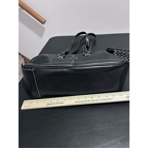 Liz Claiborne Black Large Shoulder Bag Handbag Purse & Glass Case - Picture 13 of 14